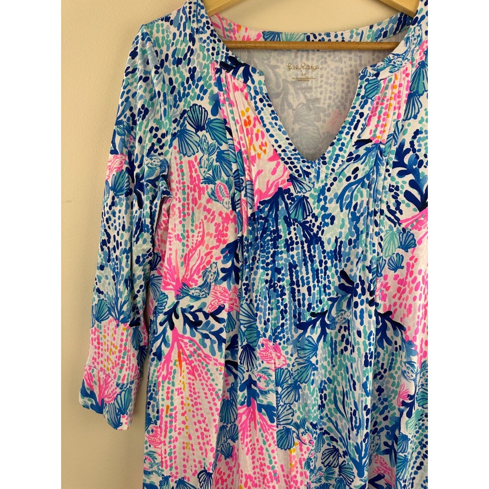 Lilly Pulitzer Beverlynn Dress Resort White Sway With Me Pink Blue Small *Flawed - Picture 3 of 16